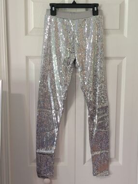 Silver Sequin Leggings – Sparkle Stretch Legging